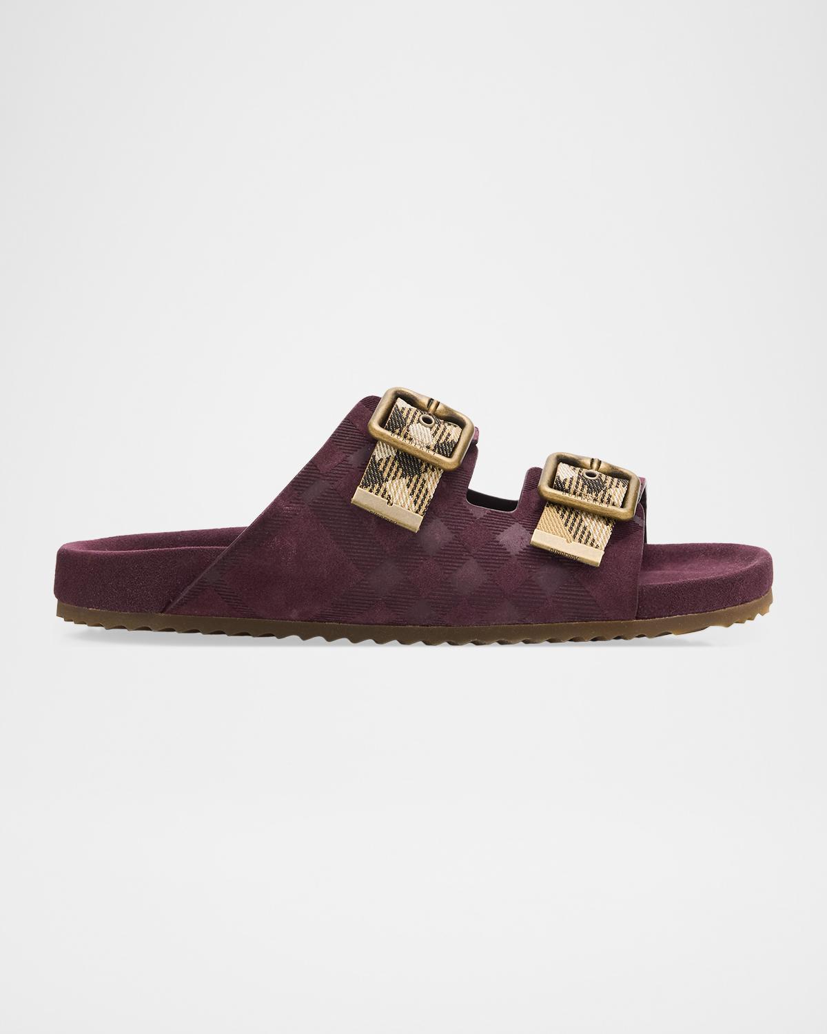 Urchin Suede Dual-Buckle Slide Sandals