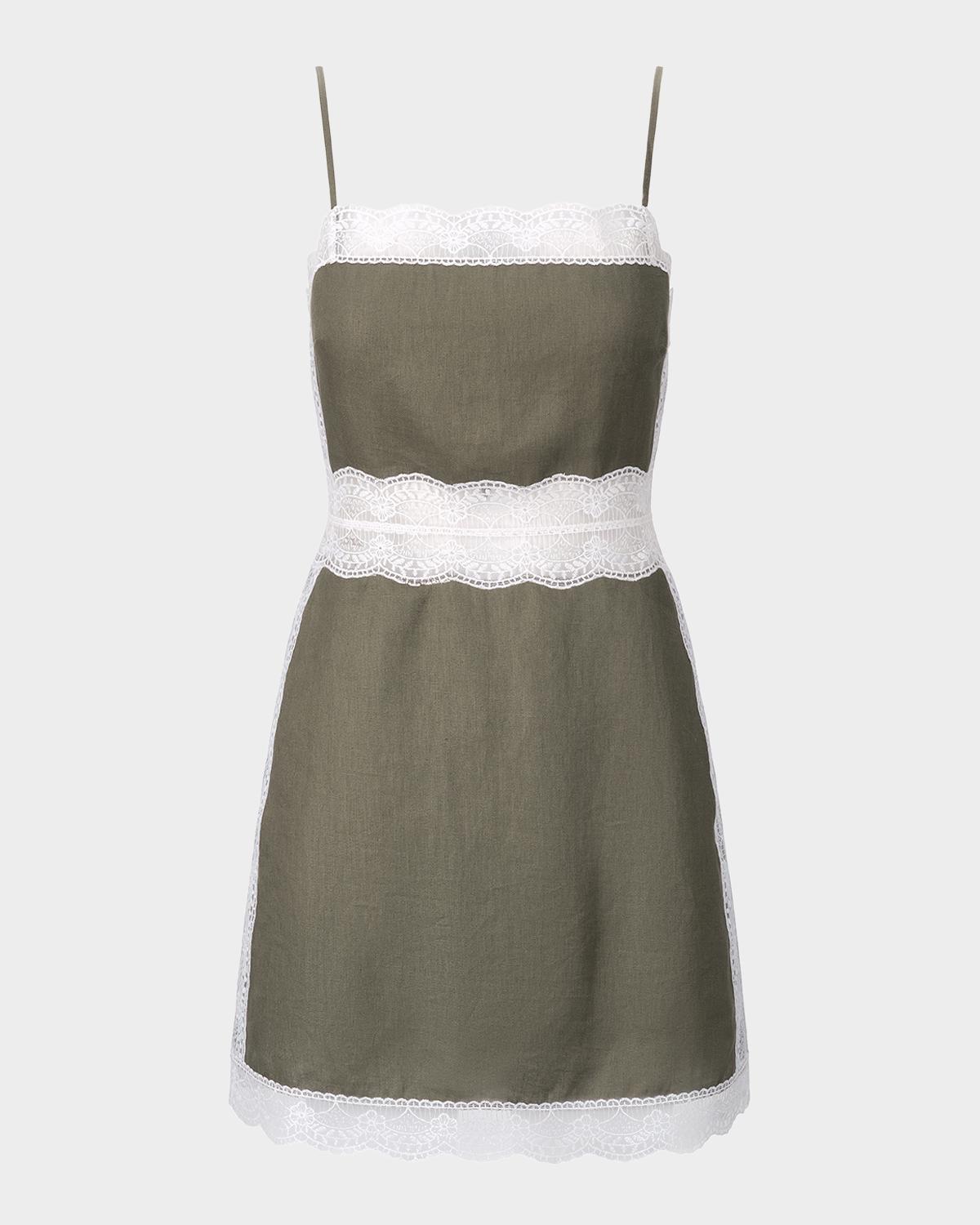 STAUD Amalina Linen Mini Dress