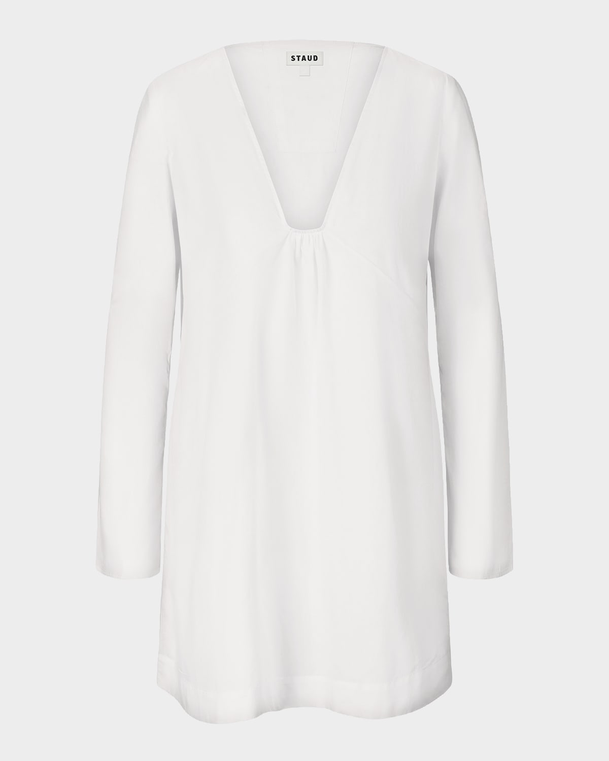 Staud Vivi Cotton Voile Mini Dress In White