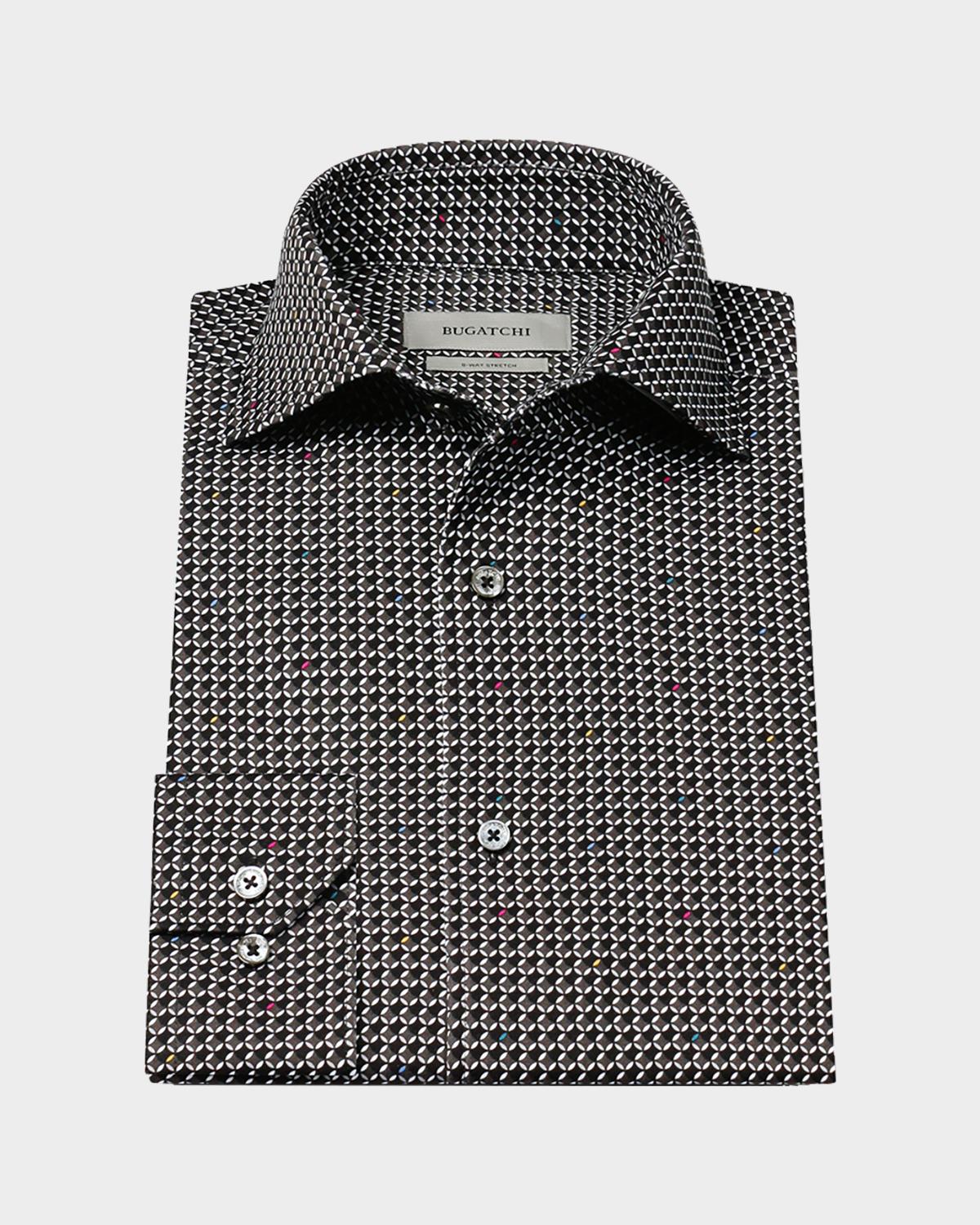 Bugatchi Men's Devon Ooohcotton Stretch Geometric Dress Shirt