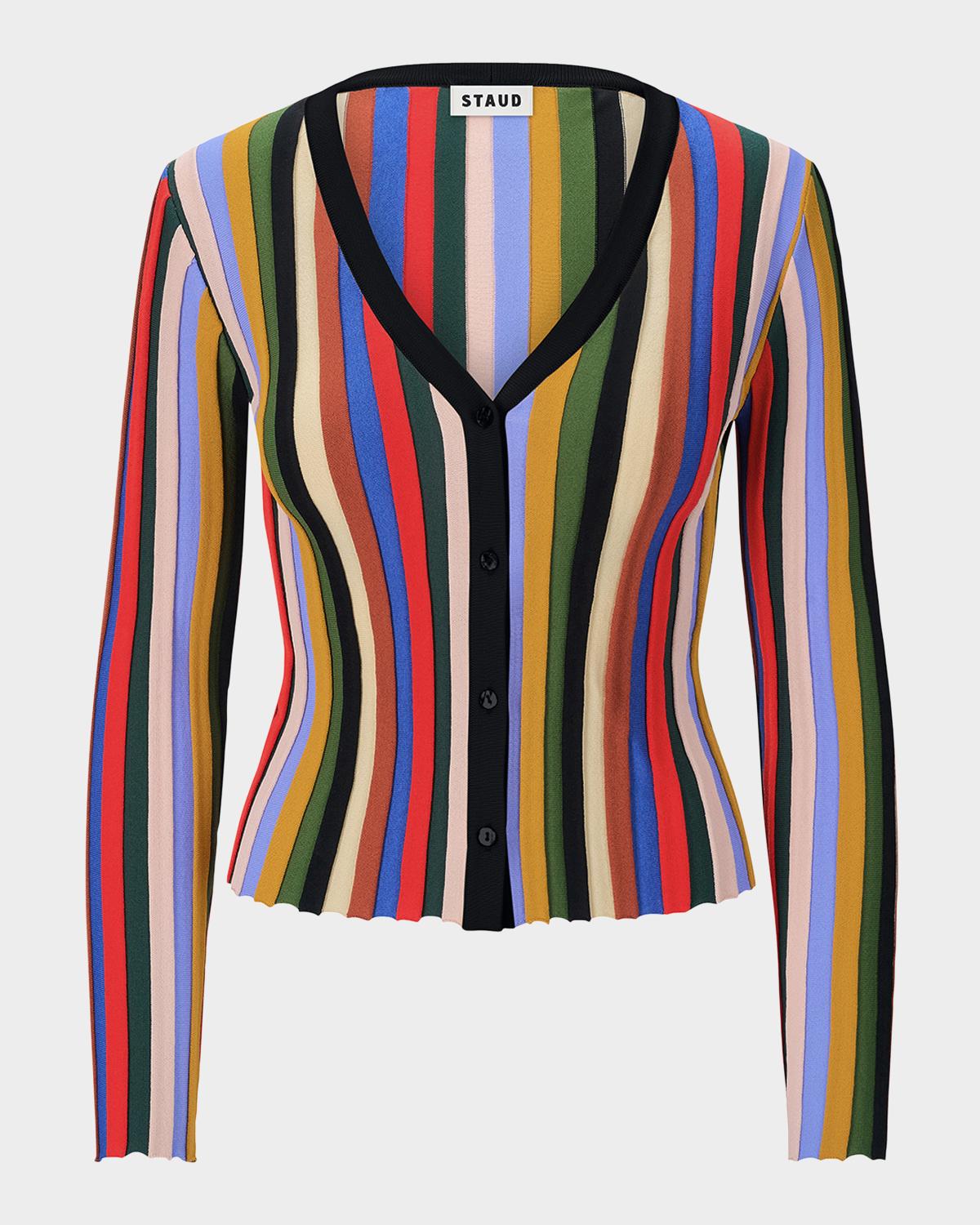 Ezra Striped Button-Down Cardigan