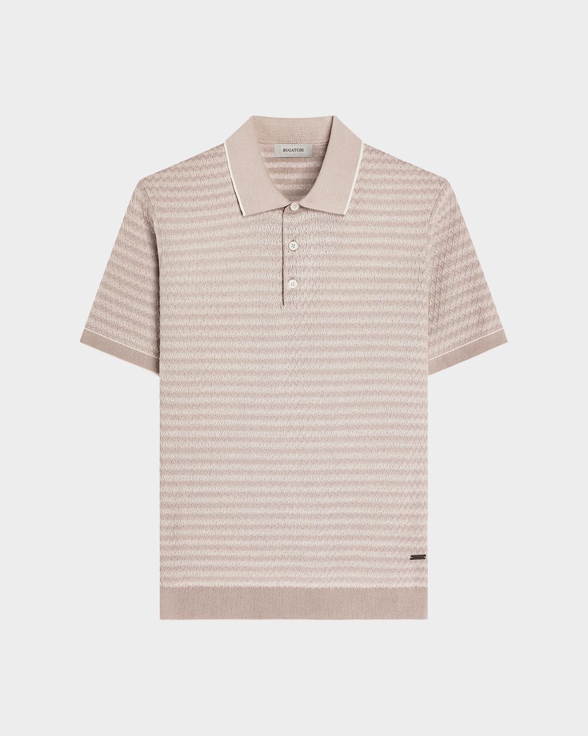 Bugatchi Men & Apos;s Textured Cotton Polo Shirt In Oatmeal