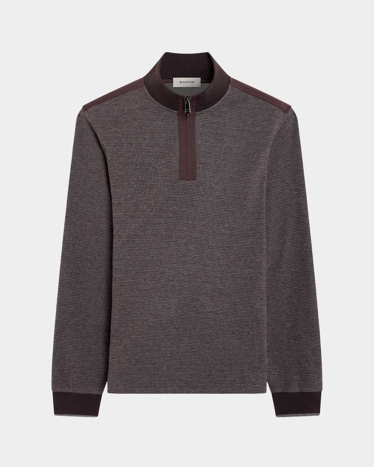 Bugatchi Men's Micro-Houndstooth Knit Quarter-Zip Sweater