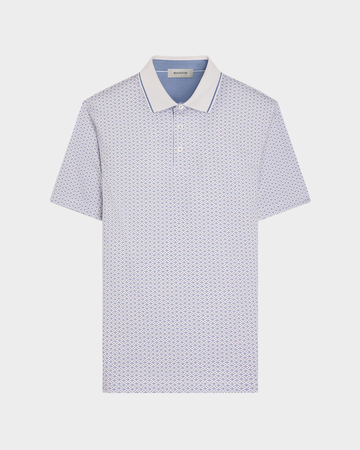 Bugatchi Men & Apos;s Printed Stretch-cotton Polo Shirt In Sand