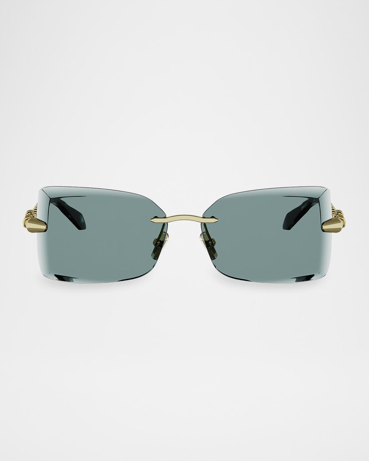 BVLGARI Serpenti 51mm Metal Rectangular Sunglasses