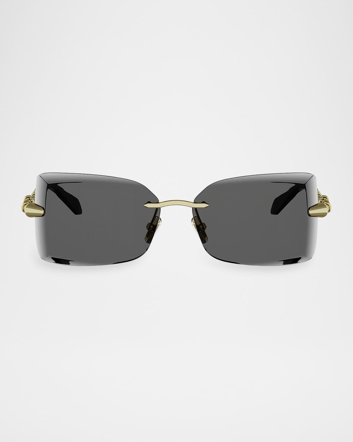 BVLGARI Serpenti 51mm Metal Rectangular Sunglasses