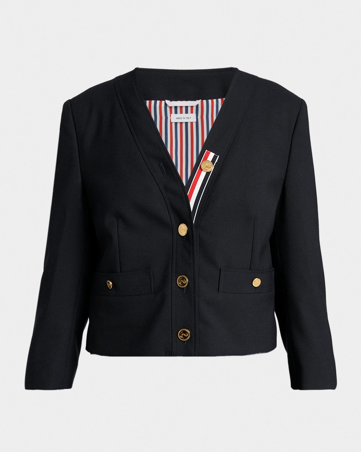 Thom Browne V-Neck Wool Cardigan Jacket