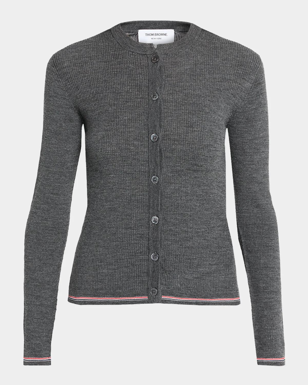 Thom Browne Rib-Knit Wool Cardigan