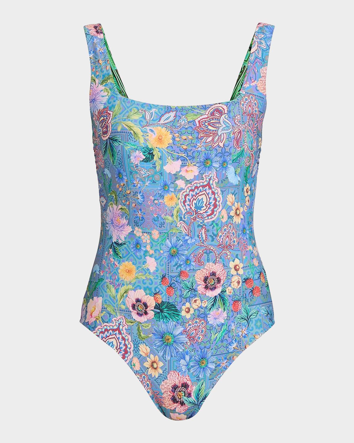 Johnny Was Lilliana Lanthe Reversible Floral One-Piece Swimsuit
