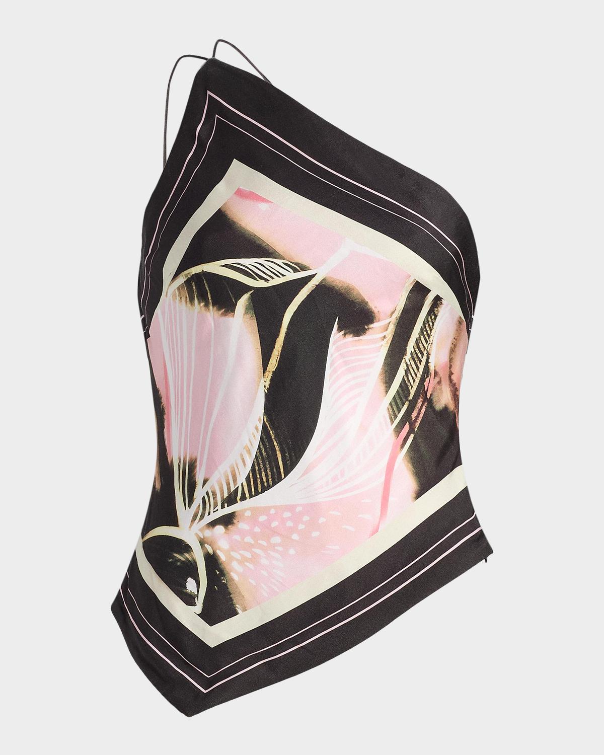 AMUR Lyra Scarf One-Shoulder Top
