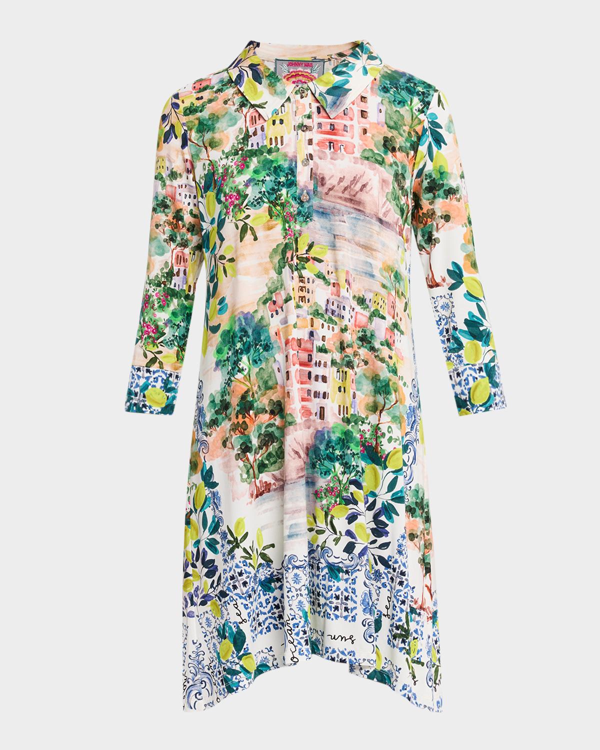 Johnny Was The Janie Lemon-Print Favorite Shirtdress