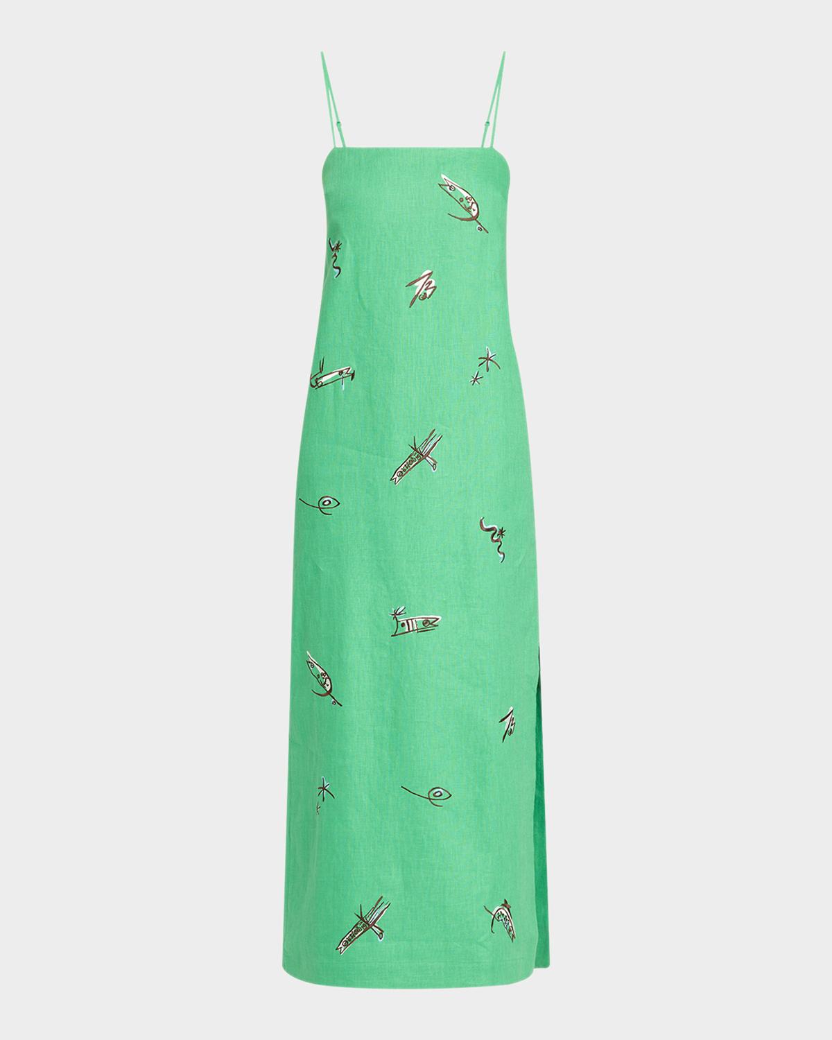 ALÉMAIS Wanda Embroidered Midi Dress