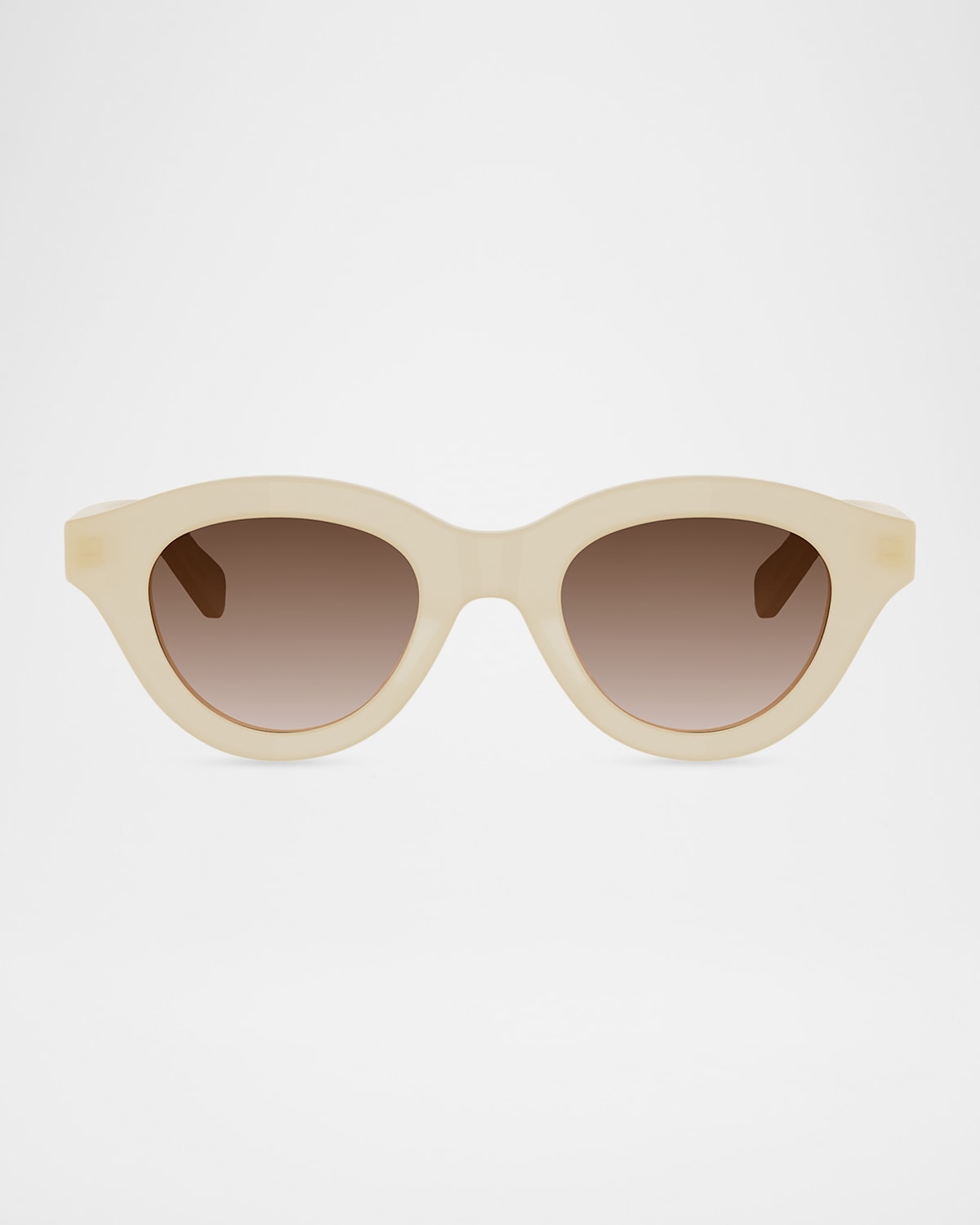 Celine Triomphe Mini 62mm Round Sunglasses In White