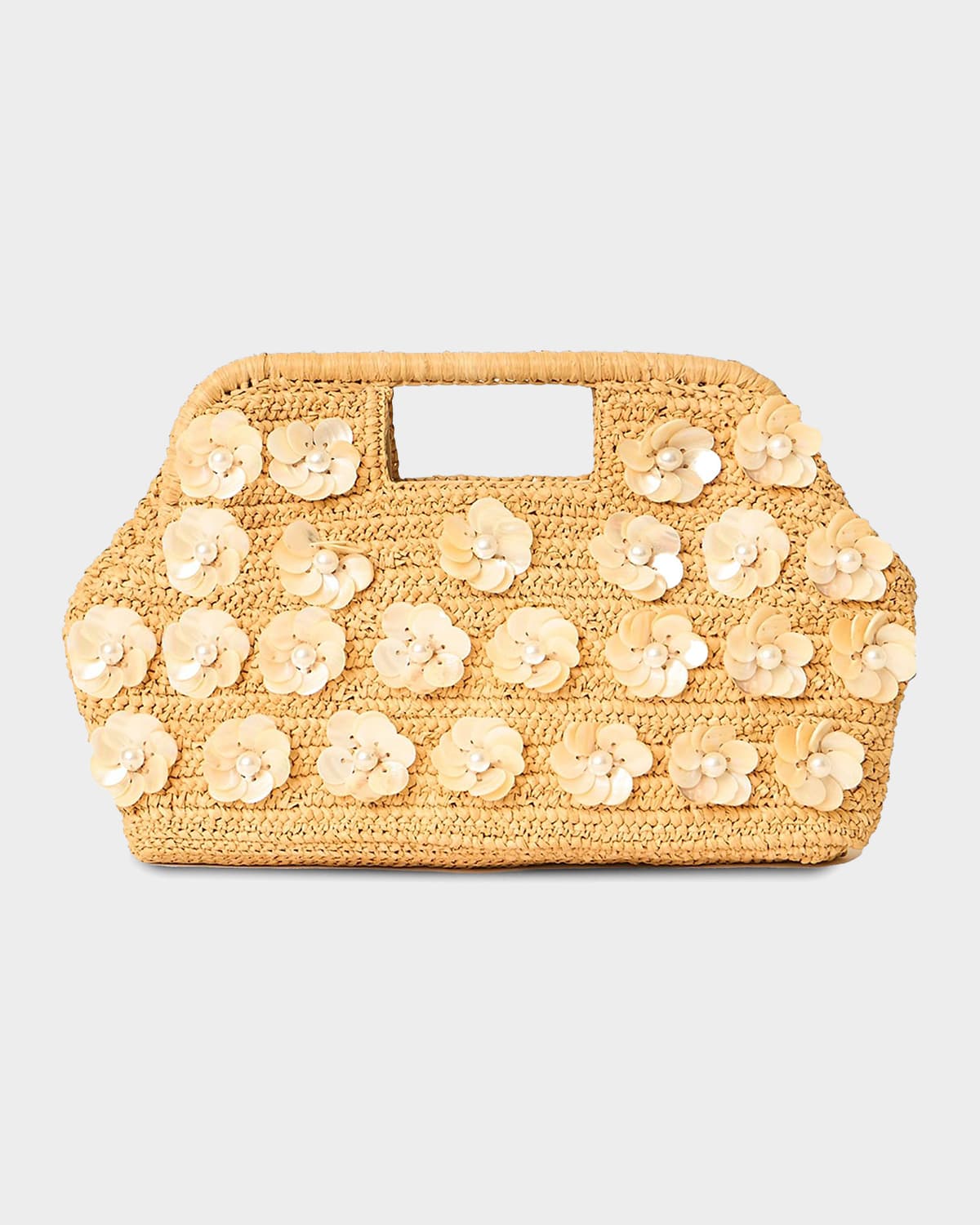 BTB Los Angeles Dottie Floral Applique Raffia Clutch Bag | Thumbnail 4