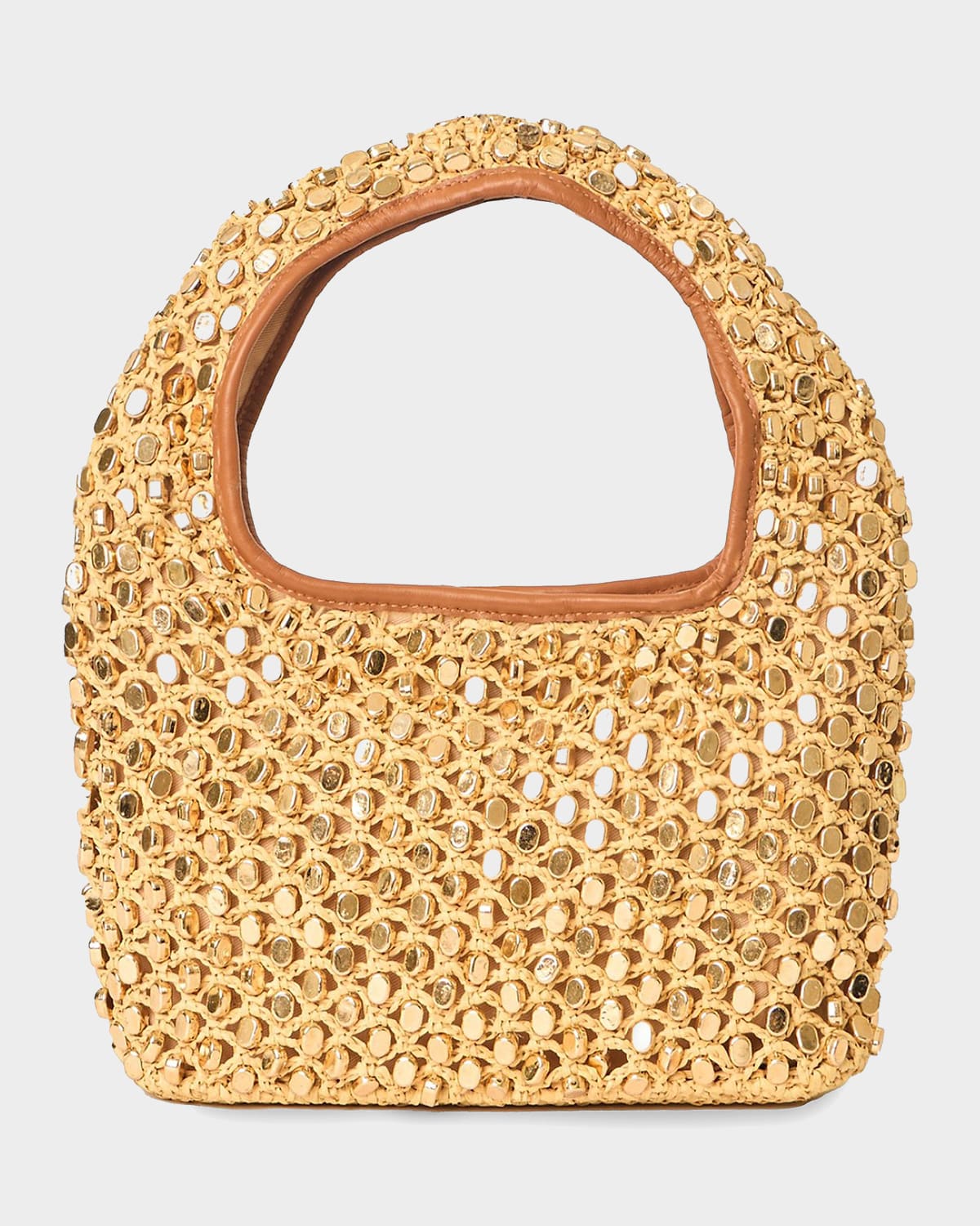 BTB Los Angeles Vita Studded Raffia Hobo Bag | Thumbnail 4 BTB Los Angeles Vita Studded Raffia Hobo Bag | Thumbnail 4