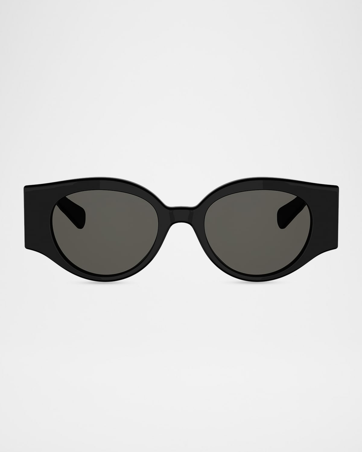 Celine Triomphe Stamp 50mm Round Sunglasses In Black