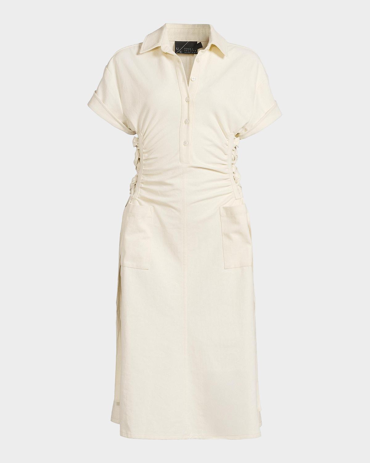Undra Celeste Loki Lace-Up Polo Midi-Dress