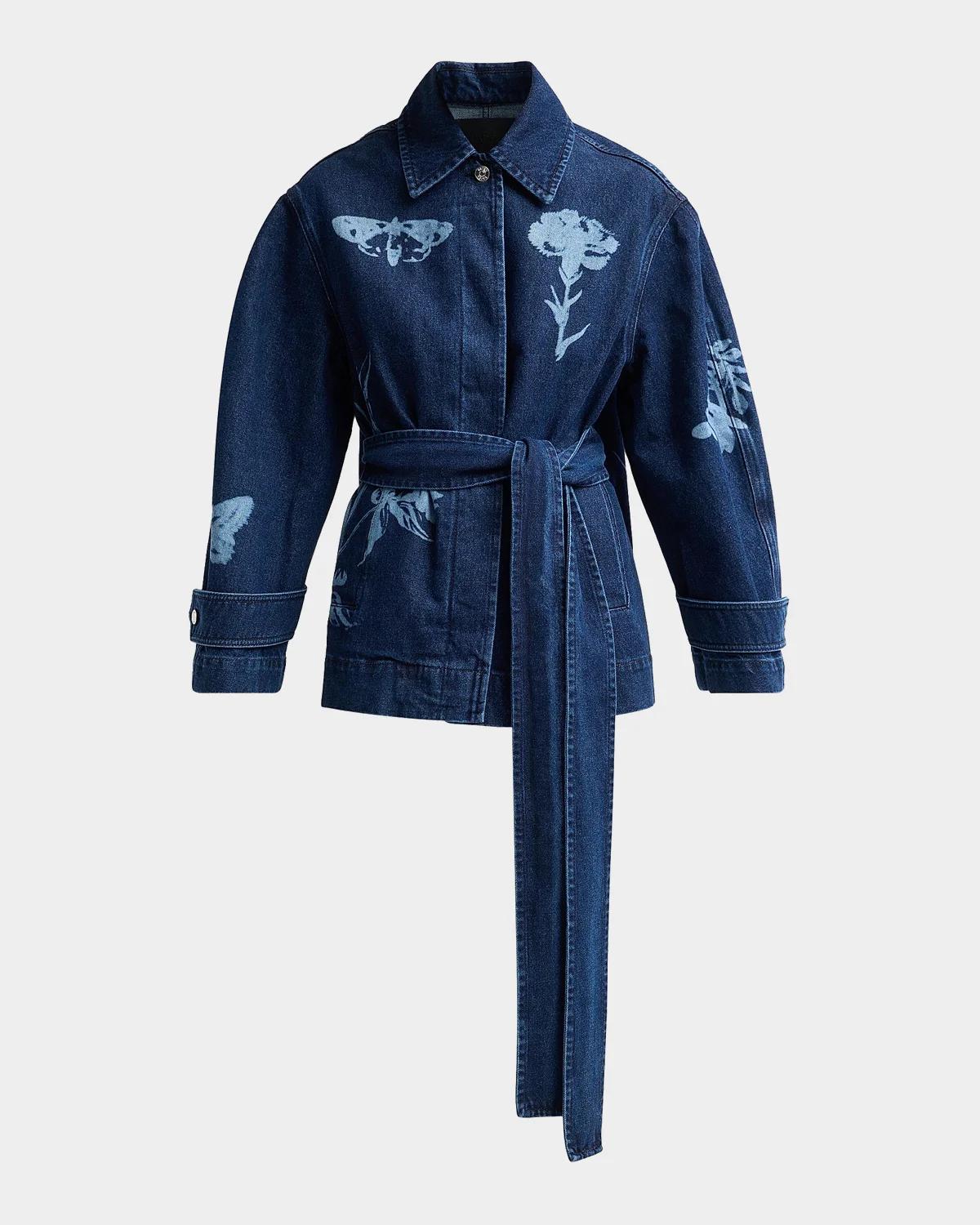 Erdem Indigo Denim Floral Jacket
