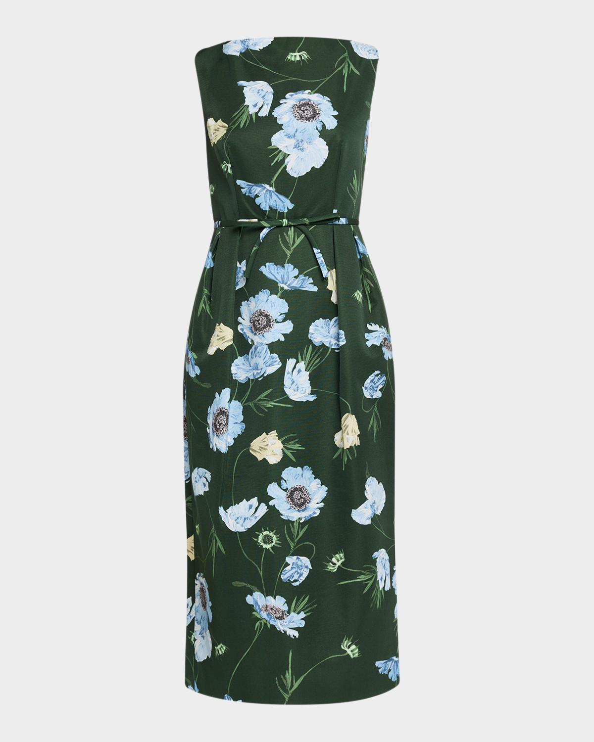 Erdem Floral Cotton Faille Midi Cocktail Dress