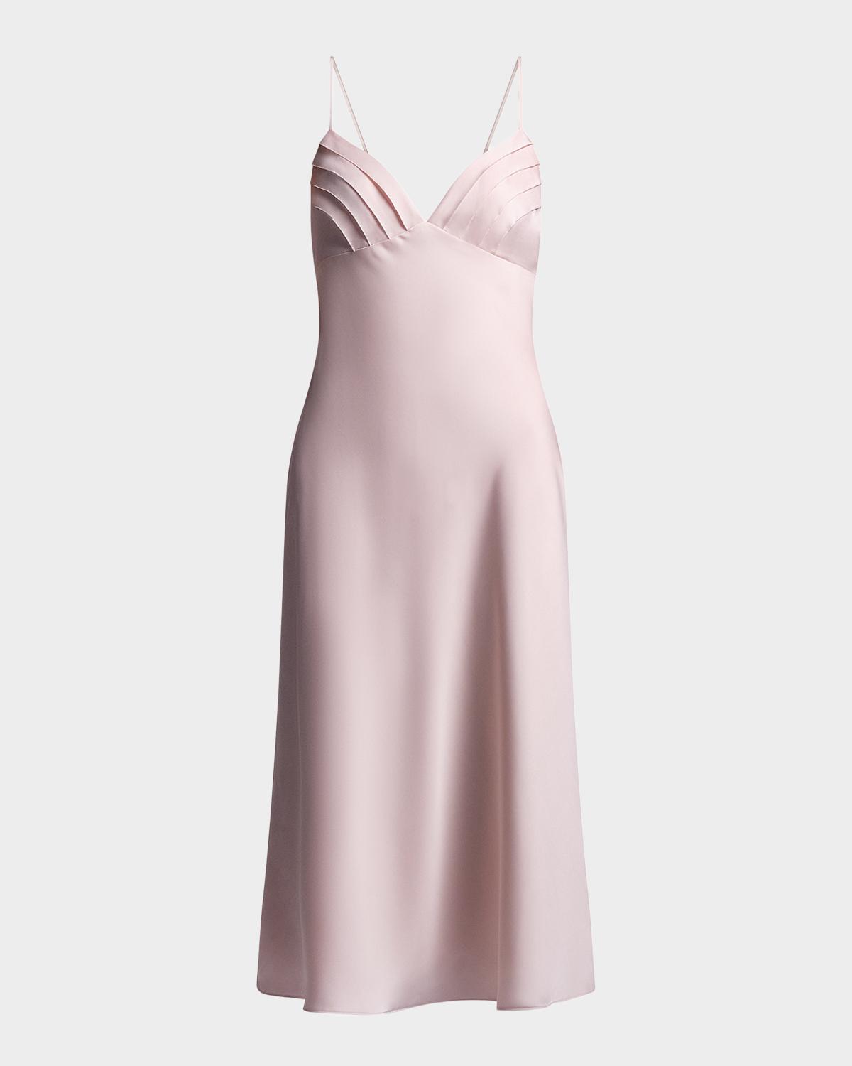 BCBGMAXAZRIA Mona Sleeveless Charmeuse Midi Slip Dress