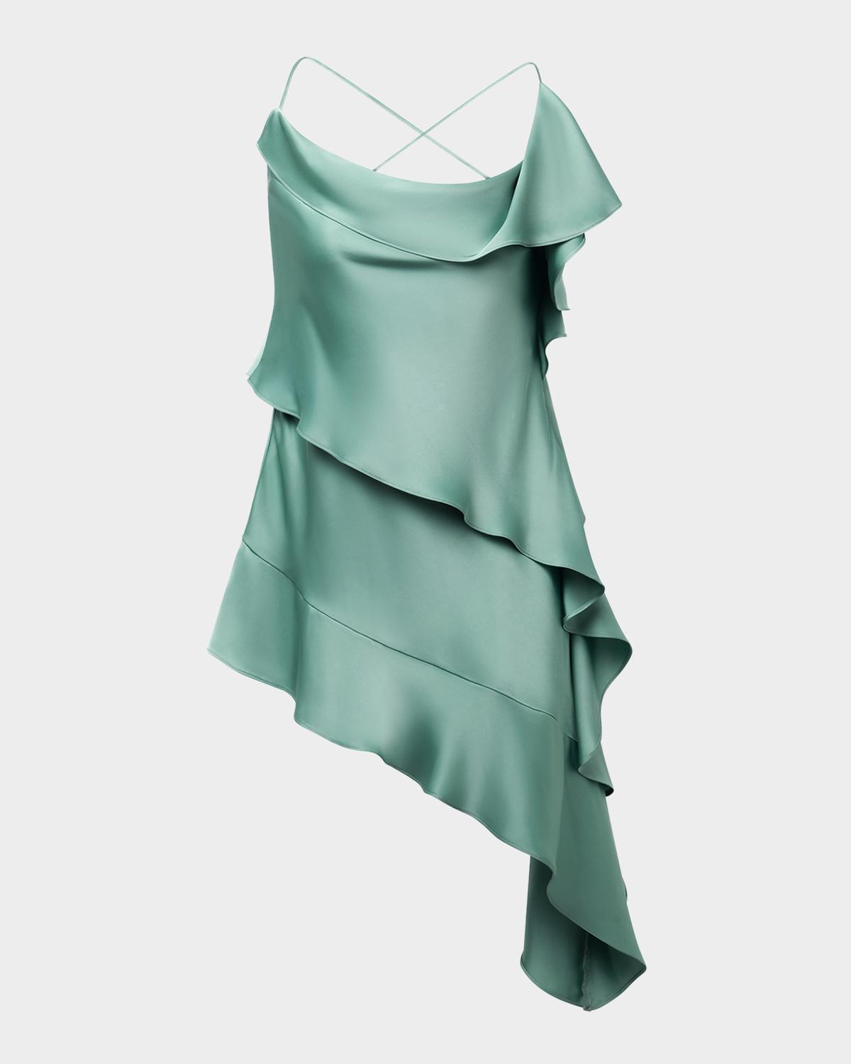 BCBGMAXAZRIA Fiona High-Low Charmeuse Slip Dress