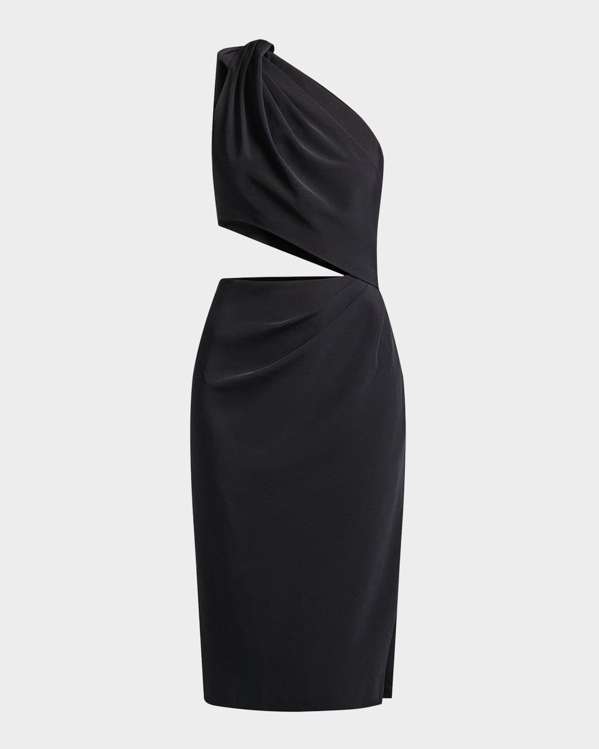 BCBGMAXAZRIA Isabel Cutout One-Shoulder Midi Dress
