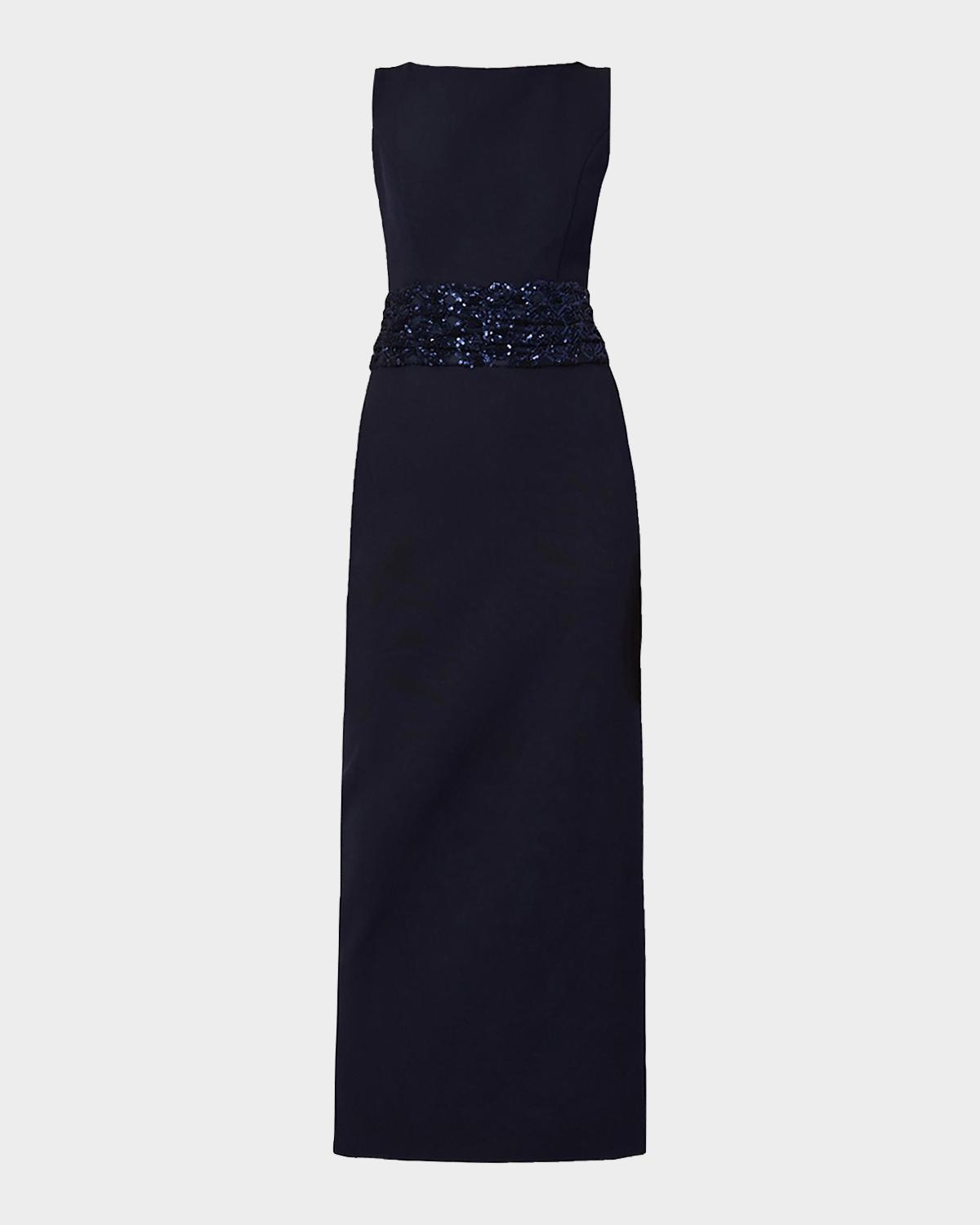 Shoshanna Sia Crepe Sequin-Embellished Maxi Dress