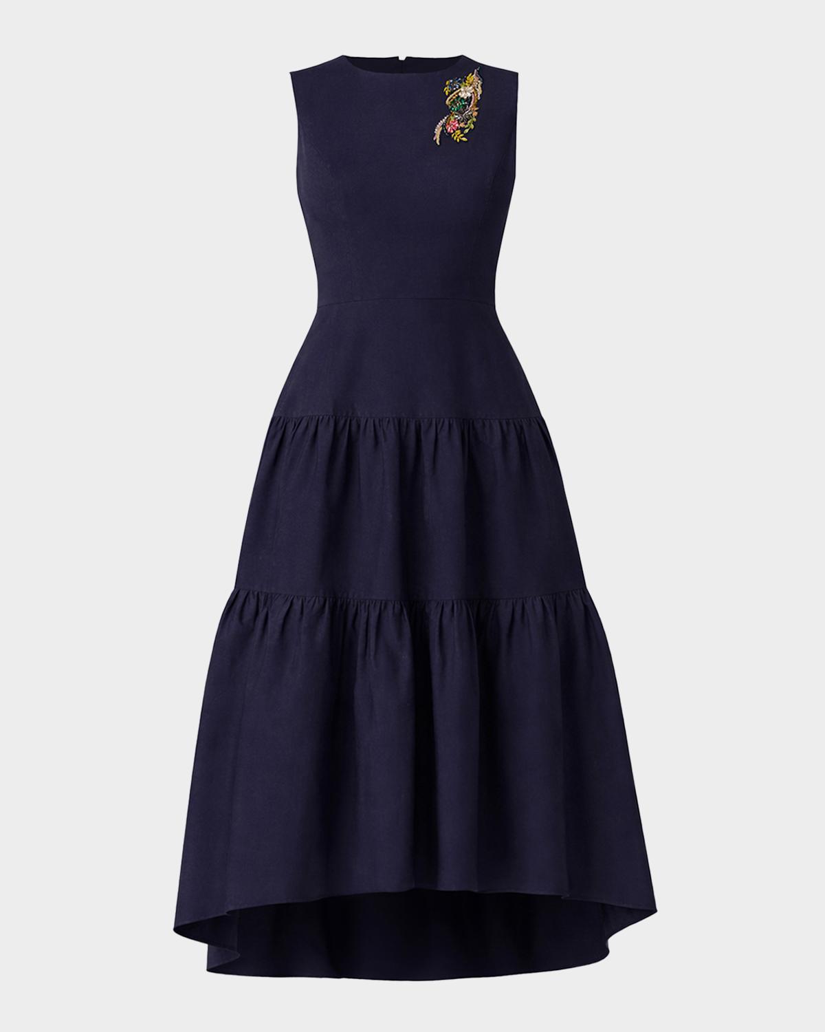 Shoshanna Skylar Tiered High-Low Maxi Dress