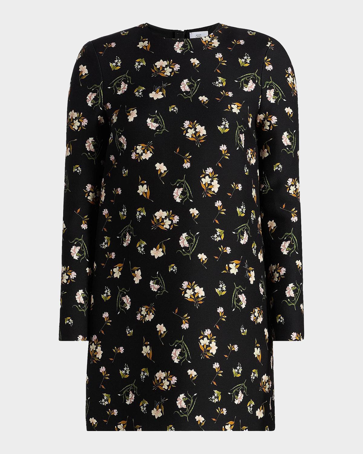 Adam Lippes Tilley Floral Wool-Silk Mini Dress