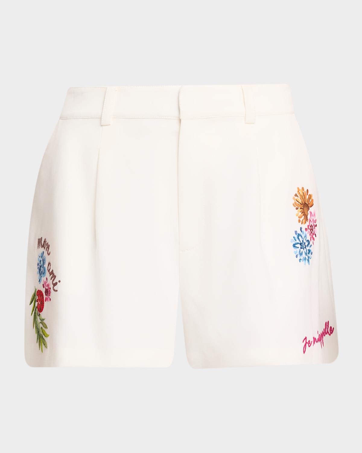Emmie Embroidered Vine Shorts