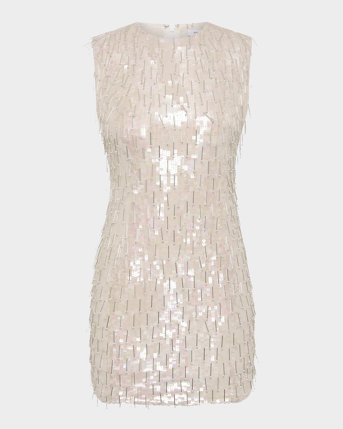Rachel Gilbert Calypso Fringe Sequined Mini Dress