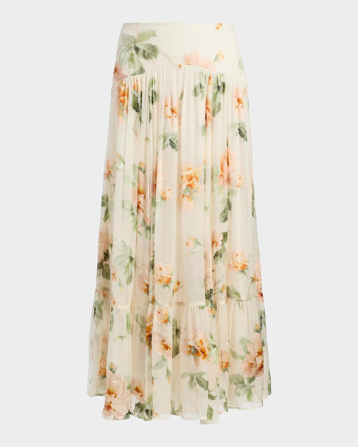 Zimmermann Carousel Burnout Floral Maxi Skirt