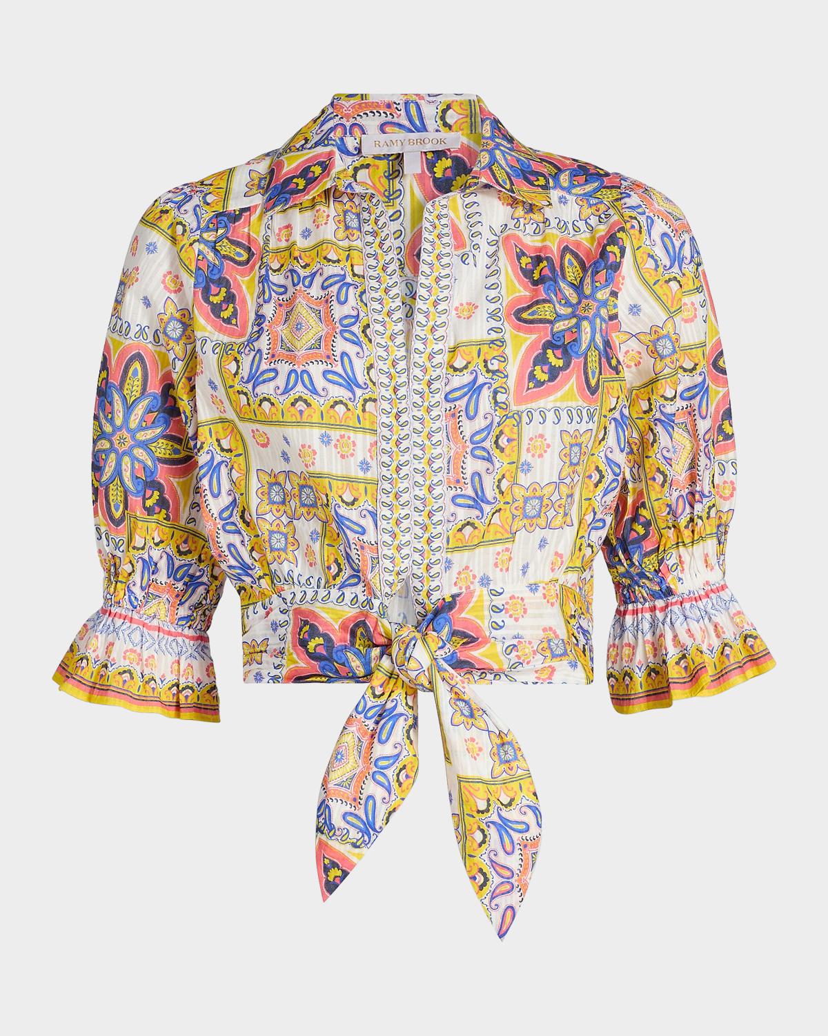 Zola Printed Cotton Crop Top