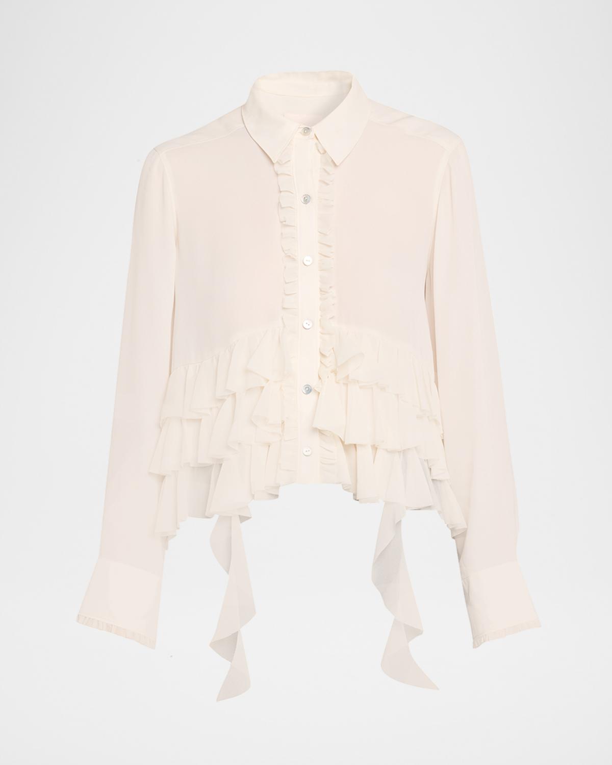 Cinq à Sept Nori Ruffled Button-Front Shirt