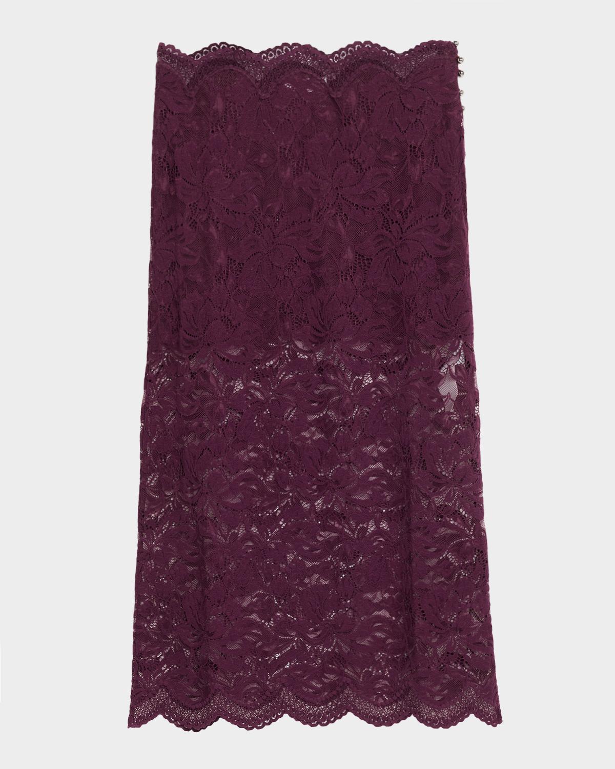Rabanne Scalloped Sheer Lace Midi Skirt