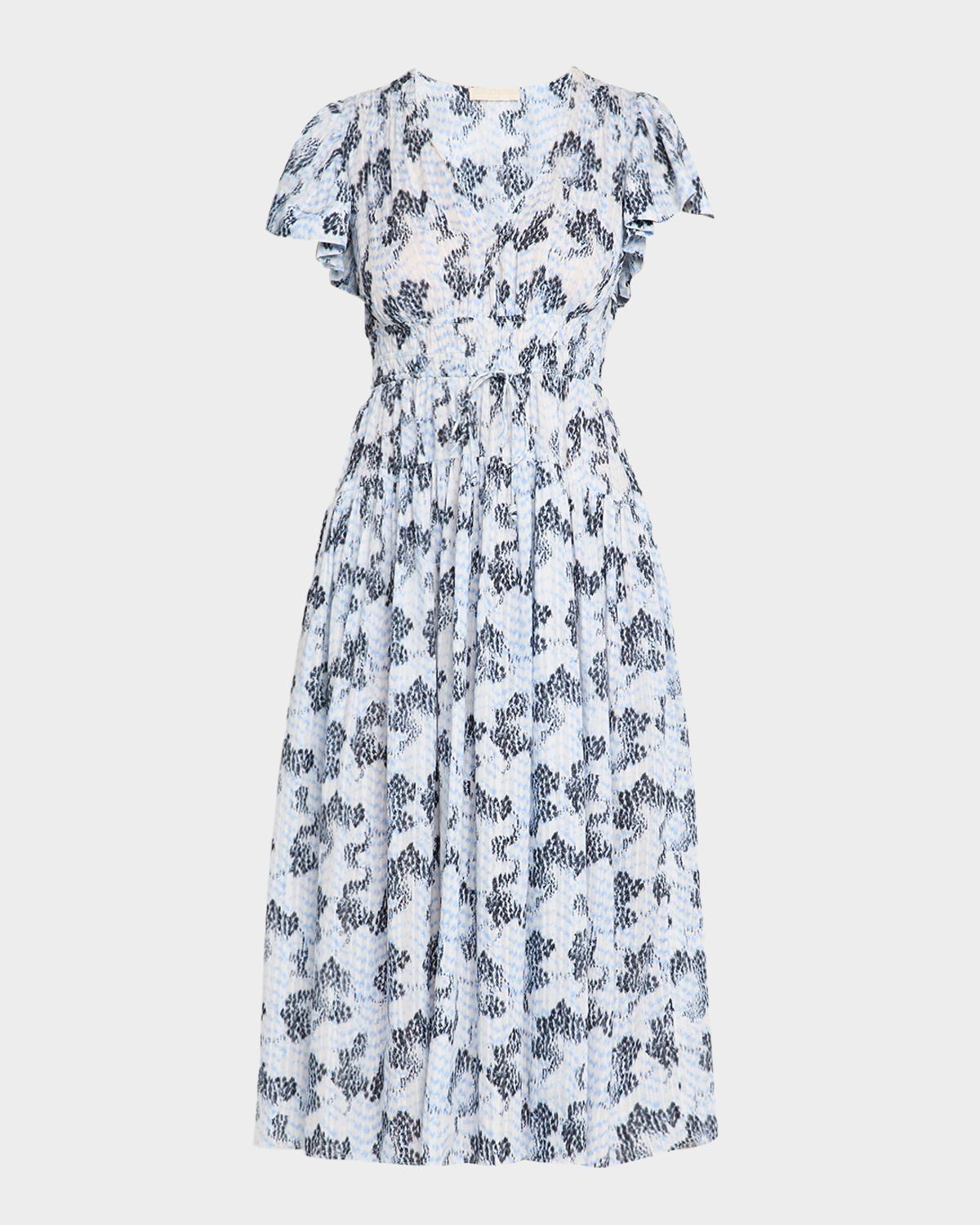 Lyria Printed Cotton Midi Dress