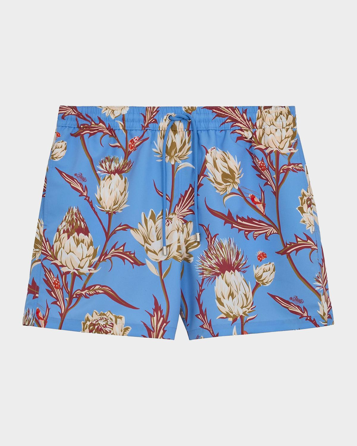 LOEWE Men's LOEWE x Paula's Ibiza Floral Swim Shorts
