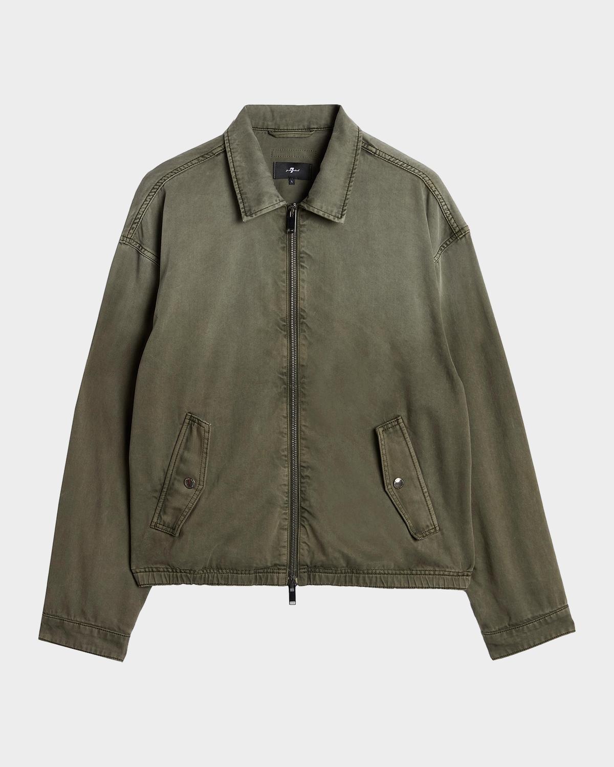 7 For All Mankind Men's Aviator Cotton-Blend Jacket