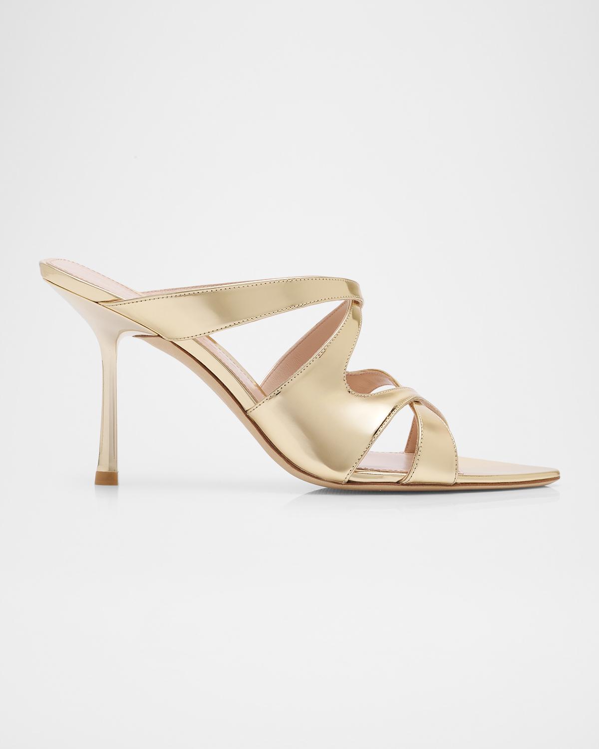Stuart Weitzman 85mm Rubie Strappy Leather Sandals