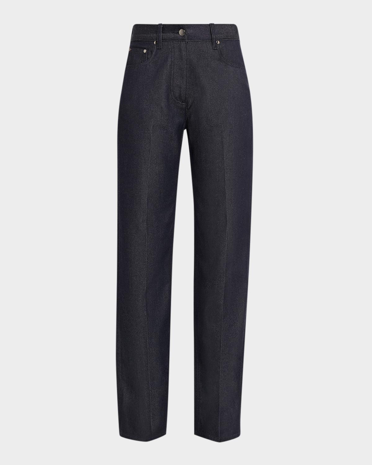 Michael Kors Collection Mid-Rise Straight-Leg Trouser Jeans