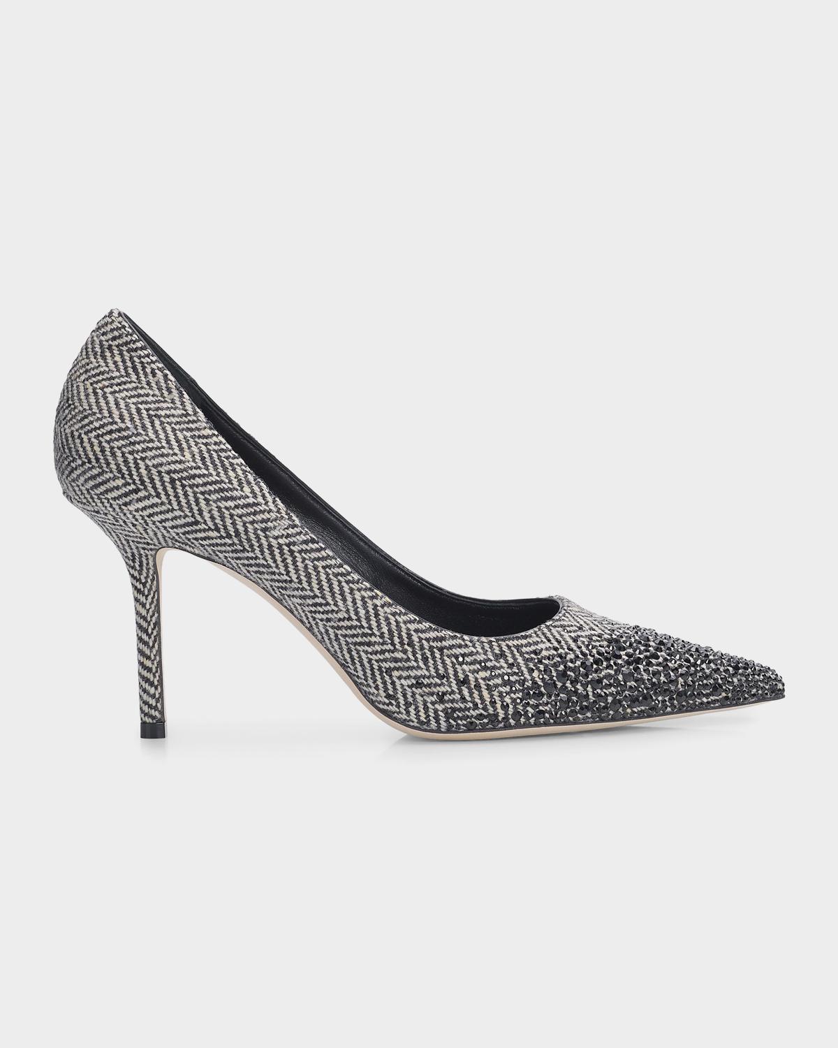 Jimmy Choo Love 85MM Dégradé Crystal-Embellished Herringbone Pumps