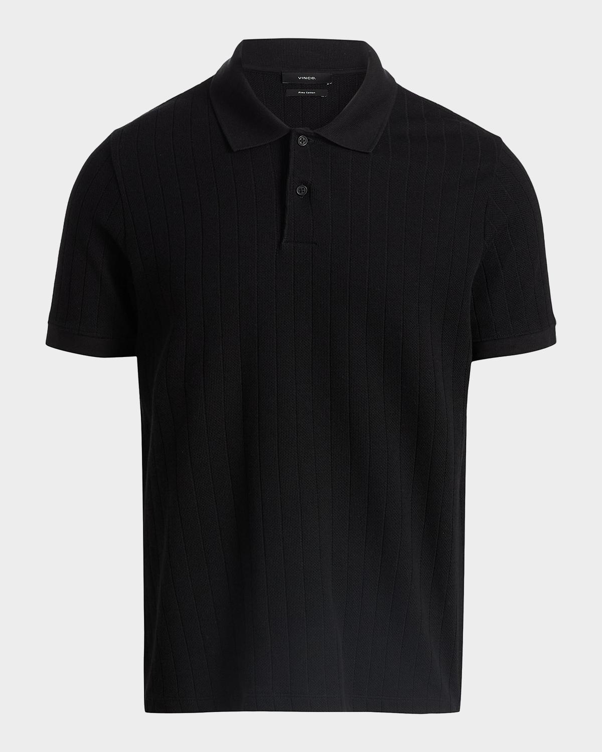 Vince Men's Drop-Needle Stripe Pima Cotton Polo Shirt