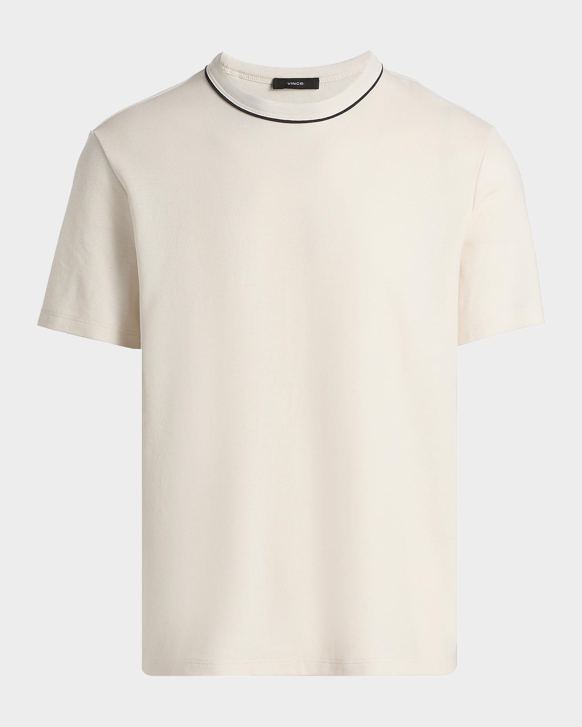 Vince Men & Apos;s Pima Cotton Pique Tipped Crewneck T-shirt In White