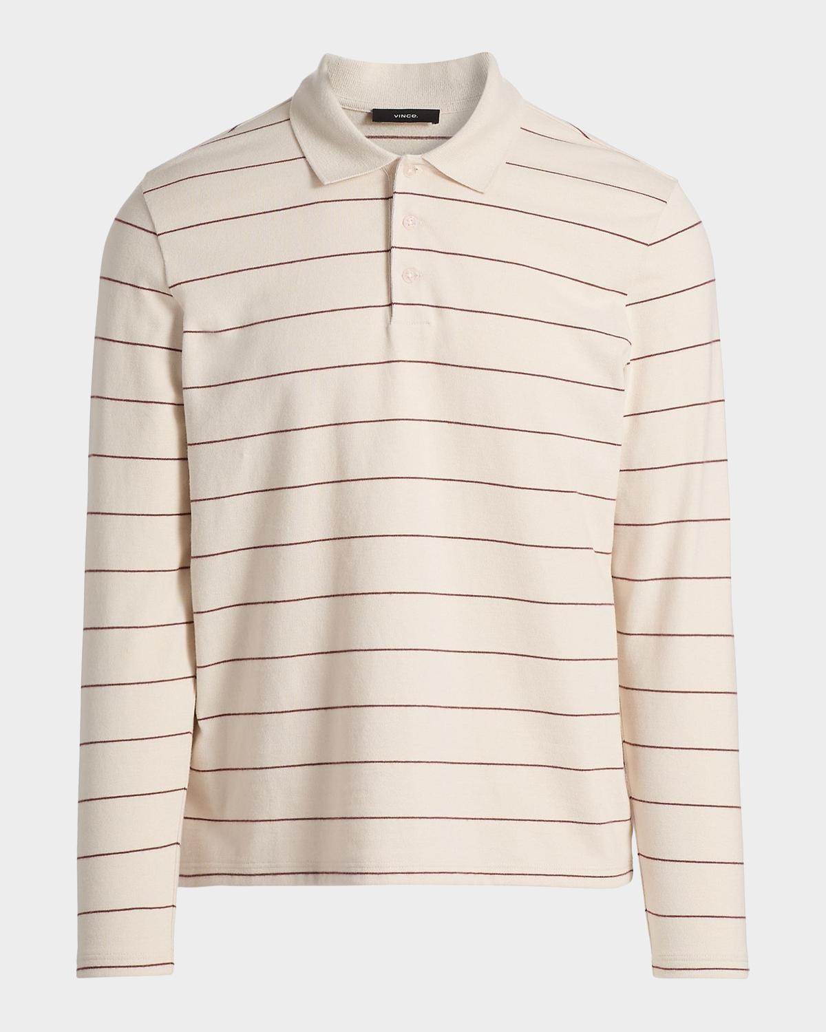 Vince Men's Pencil Stripe Long-Sleeve Polo Shirt