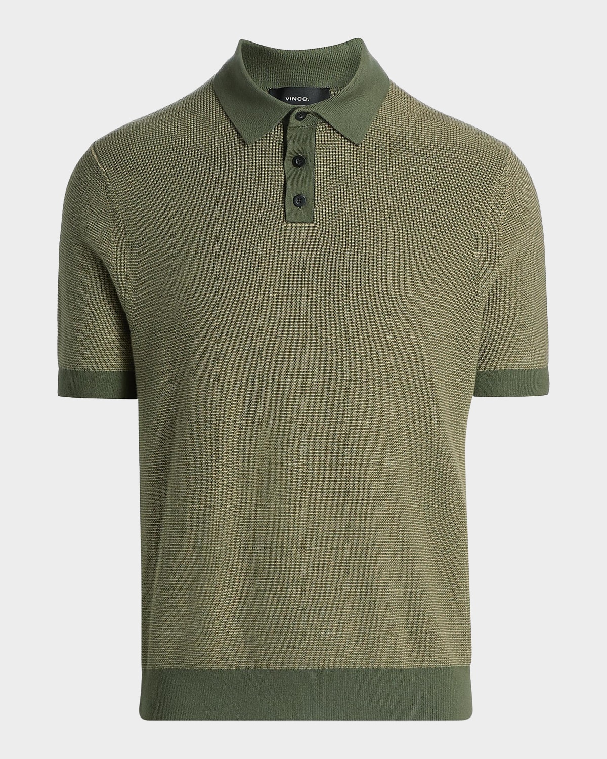 Vince Men & Apos;s Cotton And Cashmere Micro-knit Short-sleeve Polo Sweater
