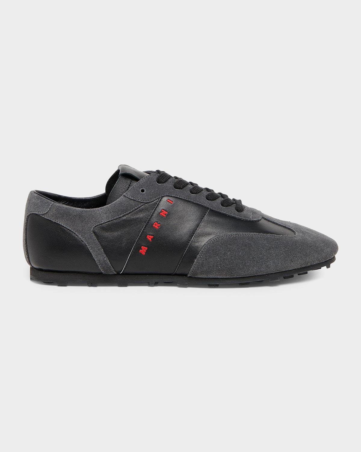 Marni Men's Logo Leather Low-Top Sneakers