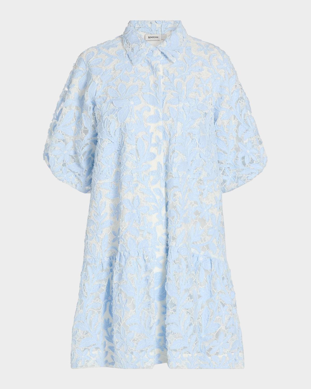 SIMKHAI Crissy Cotton Lace Mini Dress