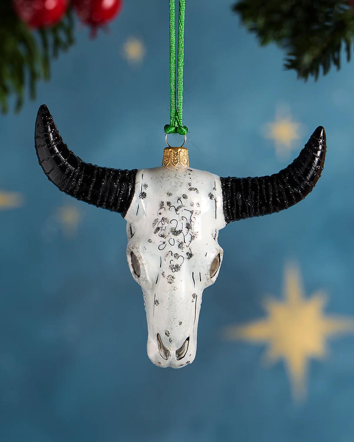 Exclusive Longhorn Skull Christmas Ornament