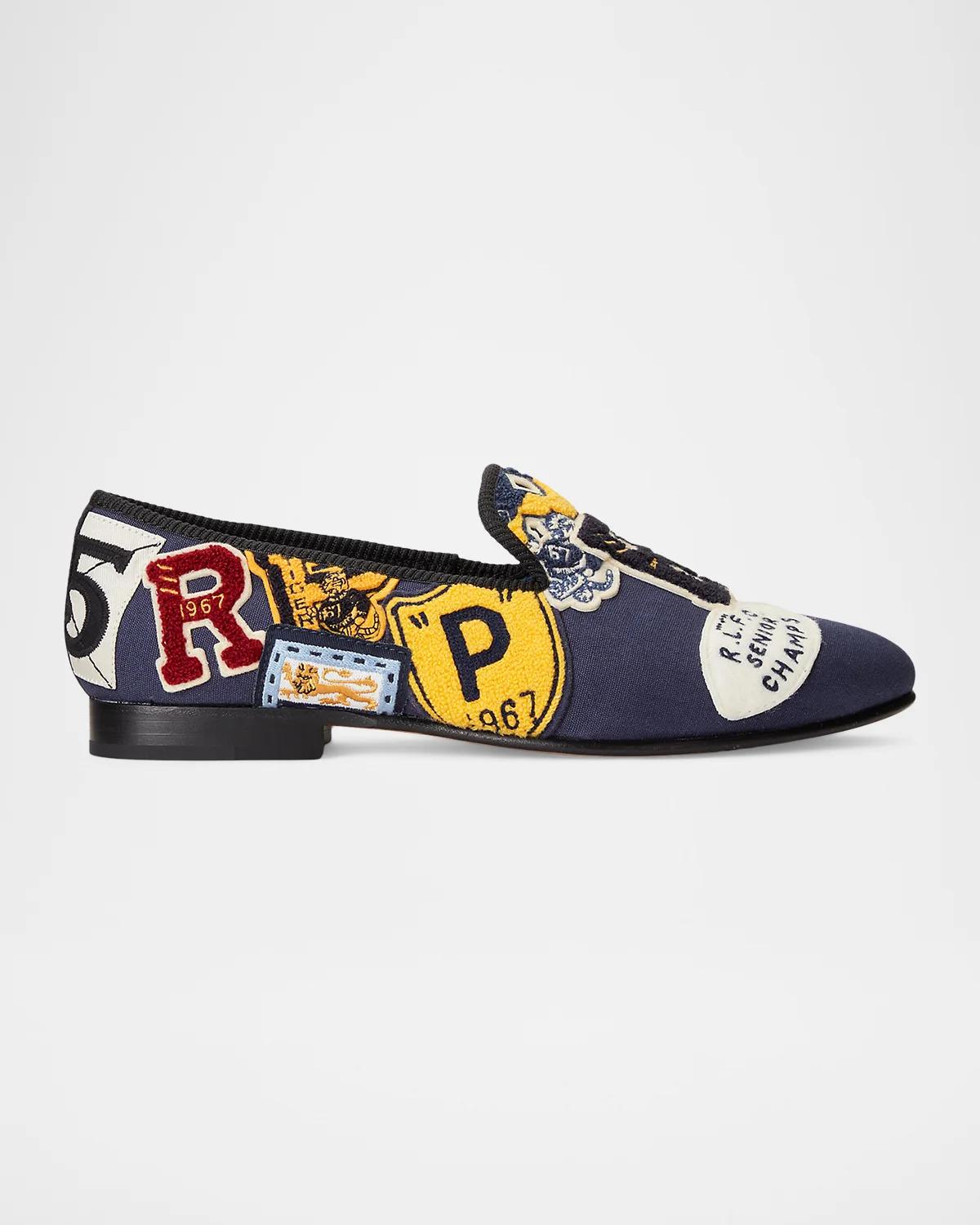 Men & apos;s Paxton Logo-Patch Canvas Slippers