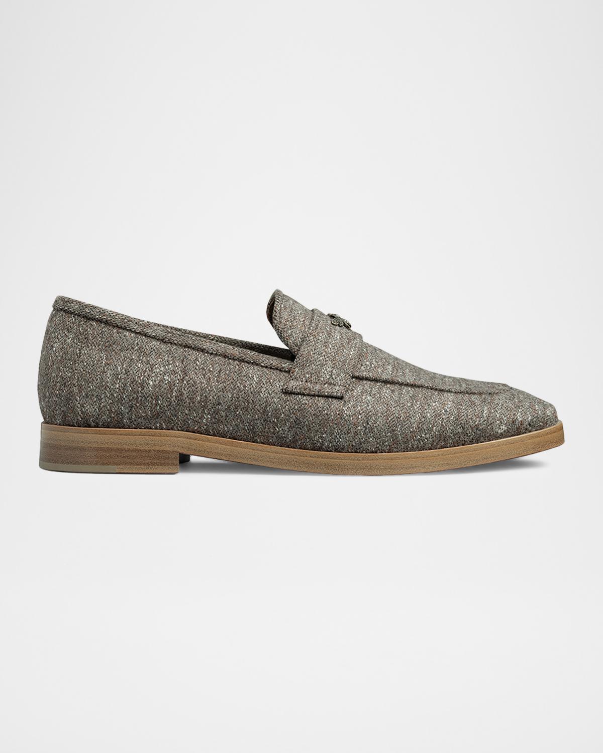 Bougeotte London Smog Wool Penny Loafers